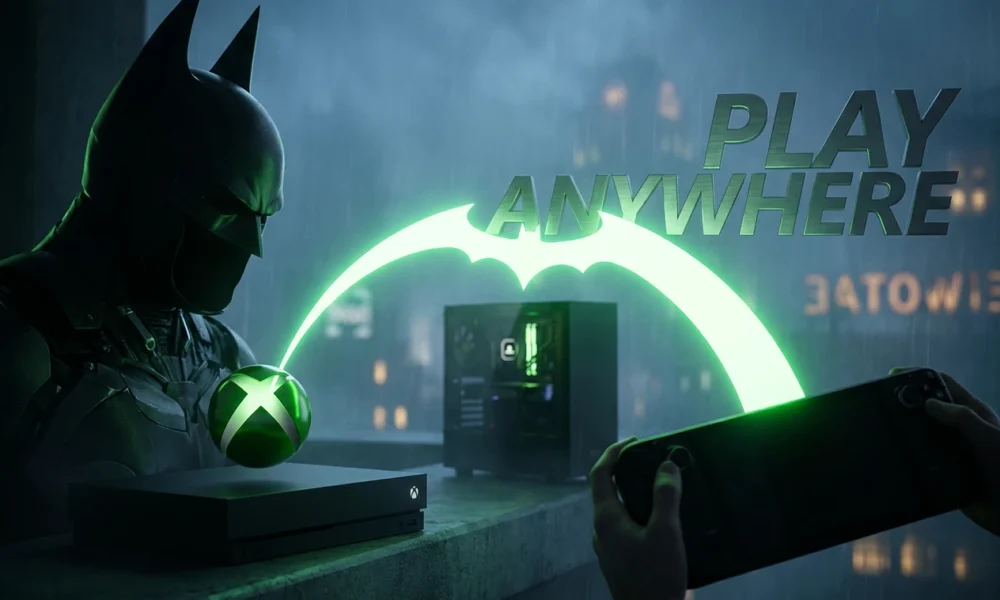 Batman Arkham Knight Xbox Play Anywhere cross-device gaming on console and PC.