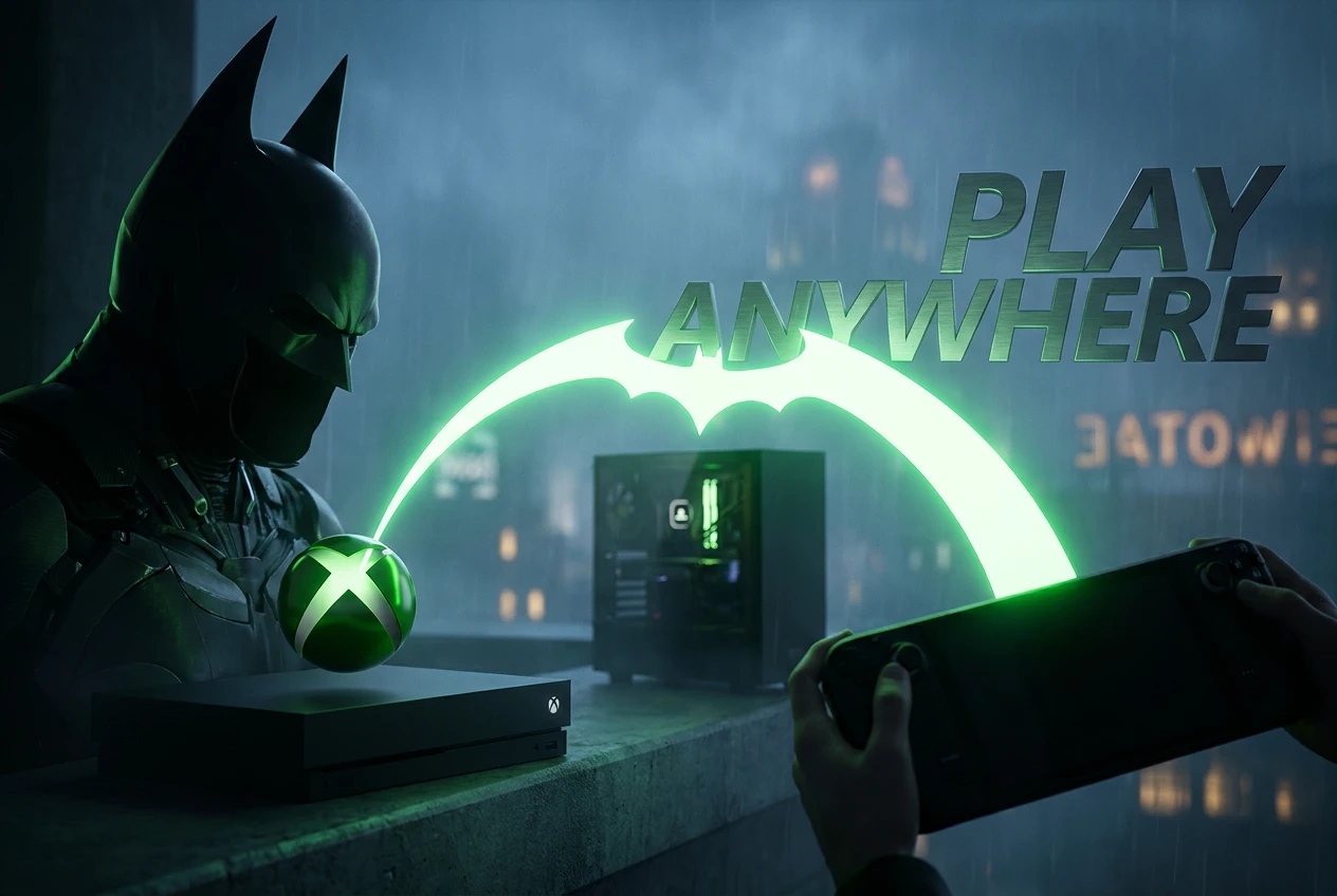 Batman Arkham Knight Xbox Play Anywhere cross-device gaming on console and PC.