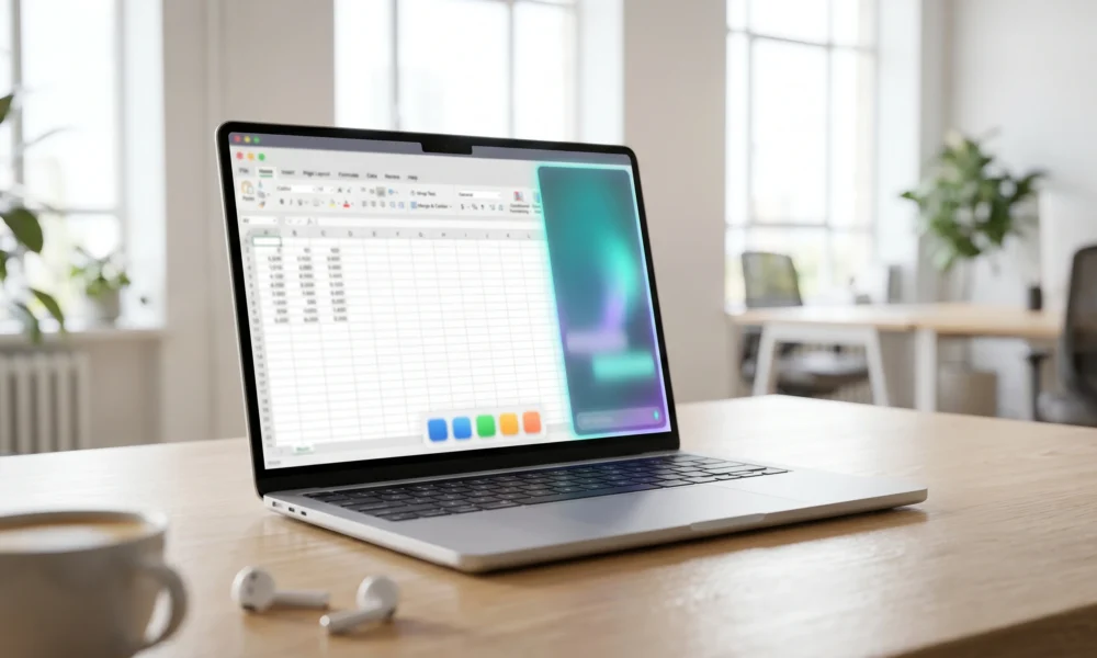 Perplexity Computer AI add-in inside Microsoft Office Word Excel and Outlook apps.