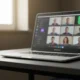 Microsoft Teams Efficiency Mode running on a low-end laptop during a video meeting.
