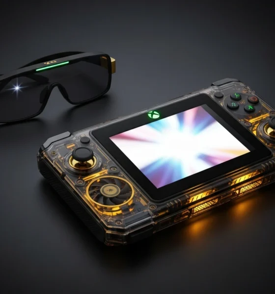 ROG Xbox Ally X20 OLED handheld bundled with Xreal AR glasses explained.