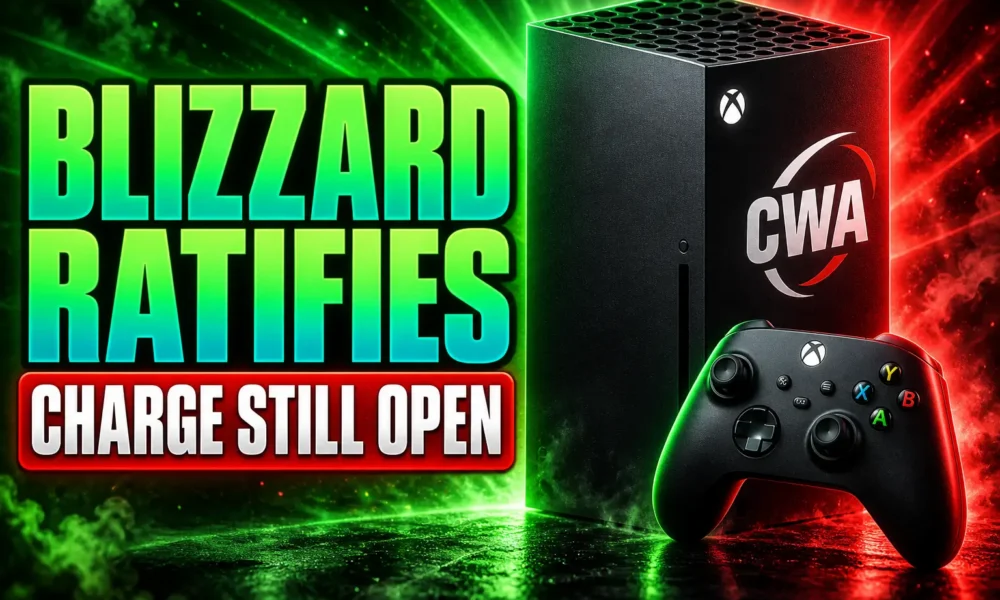 Blizzard CWA contract Xbox NLRB charge still open