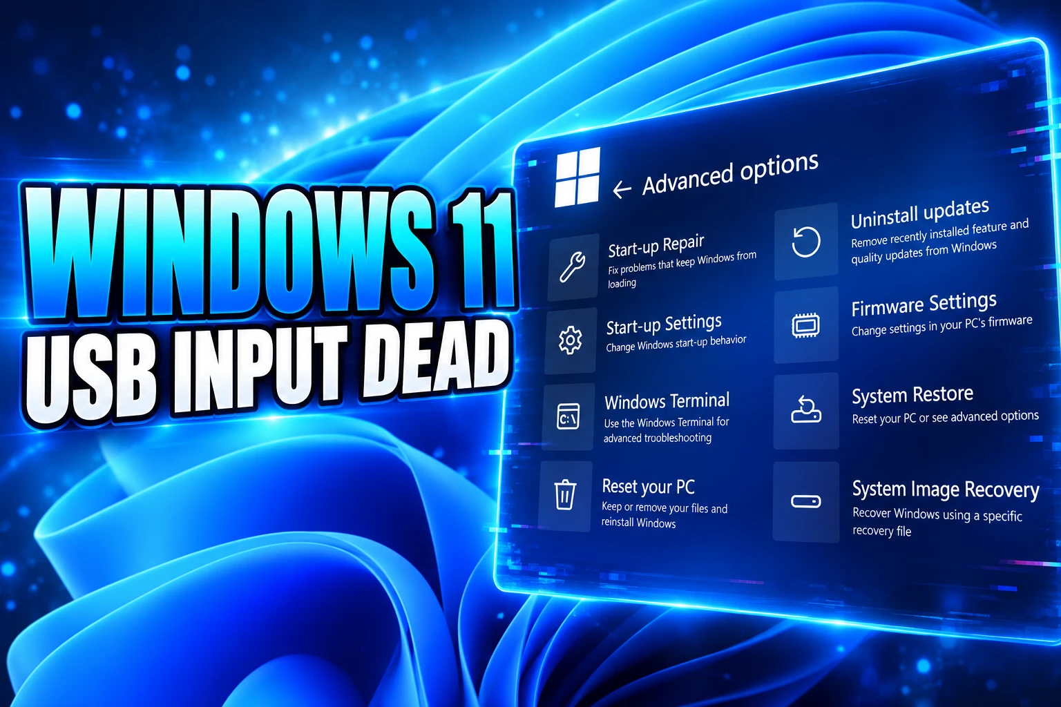 Windows 11 WinRE USB keyboard mouse dead KB5066835