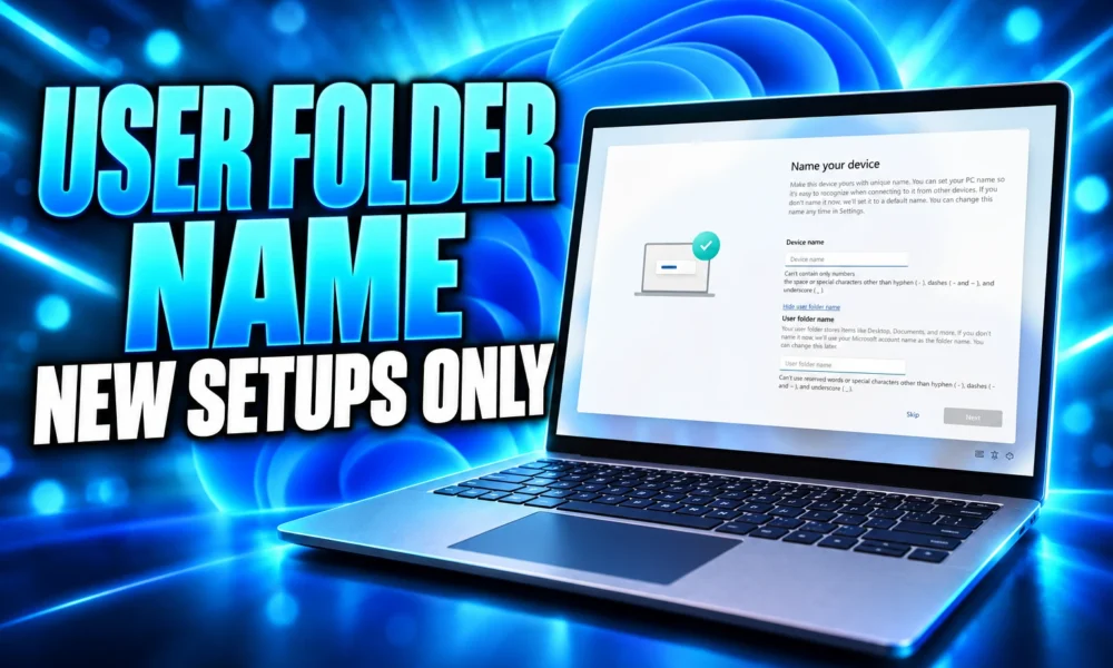 Windows 11 custom user folder name new setup