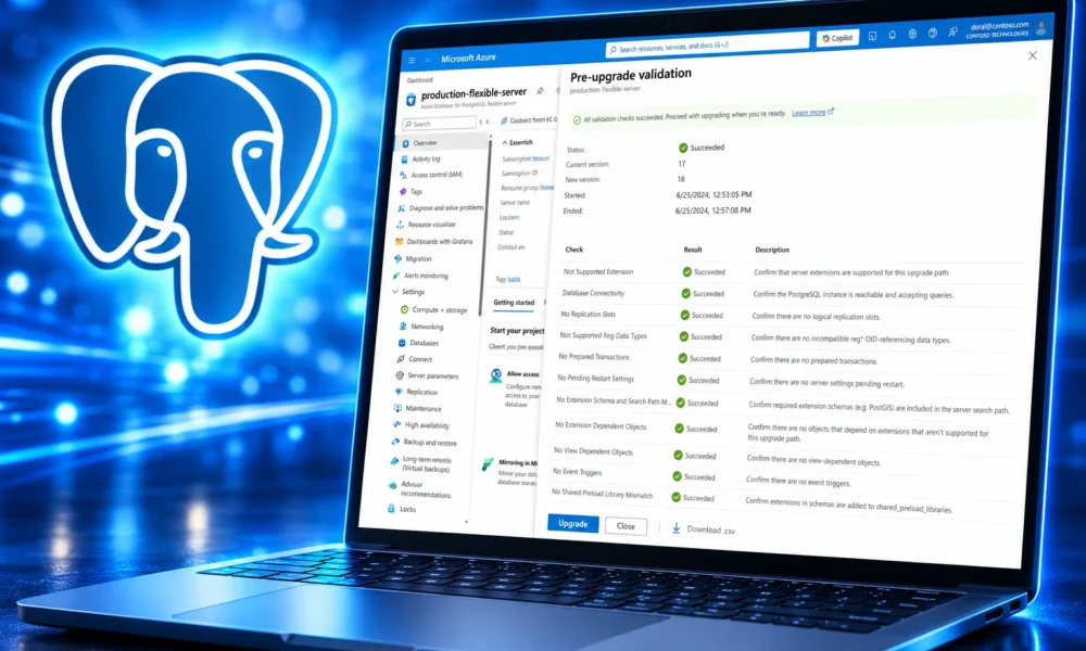 Azure PostgreSQL flexible server pre-upgrade checks generally available